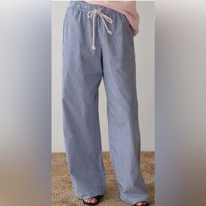 DONNI. Pop Pants. Blue and White Stripes. Size S.